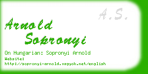 arnold sopronyi business card